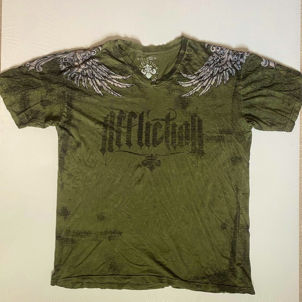 Affliction Live Fast Green Tee